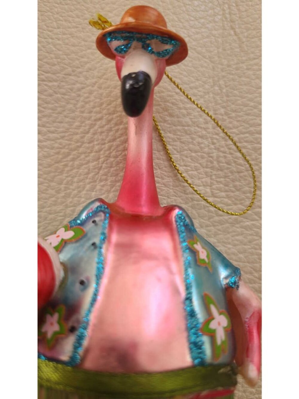Pink Flamingo Airstream RV Camper Christmas Ornament